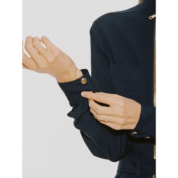 Reiss Alexis Double Zip Long Sleeve Dress - 8 Us / 12 Uk - Navy - Picture 8 of 8